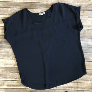 Pleione Short Sleeve Pleated Back Blouse